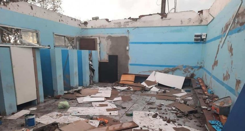 El Club Unión Deportiva Campos de General Acha sufrió grandes destrozos por la tormenta