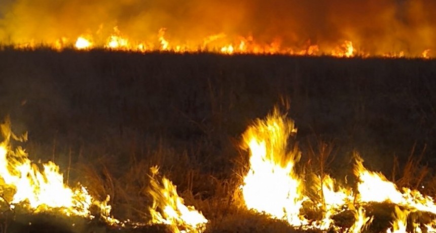 Defensa Civil contuvo un incendio entre las Rutas Provinciales 13 y 32