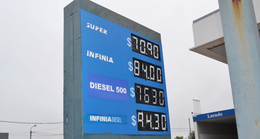 Los combustibles aumentaron un 7% promedio en el país