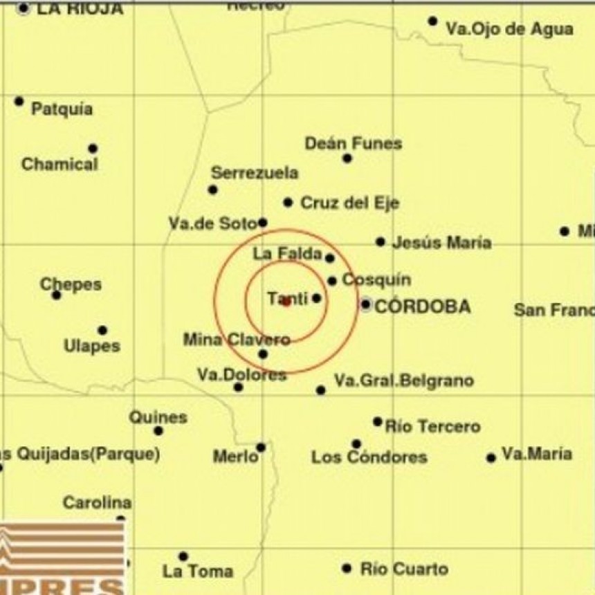 Un temblor de 3.3 grados sacudió a la siesta cordobesa