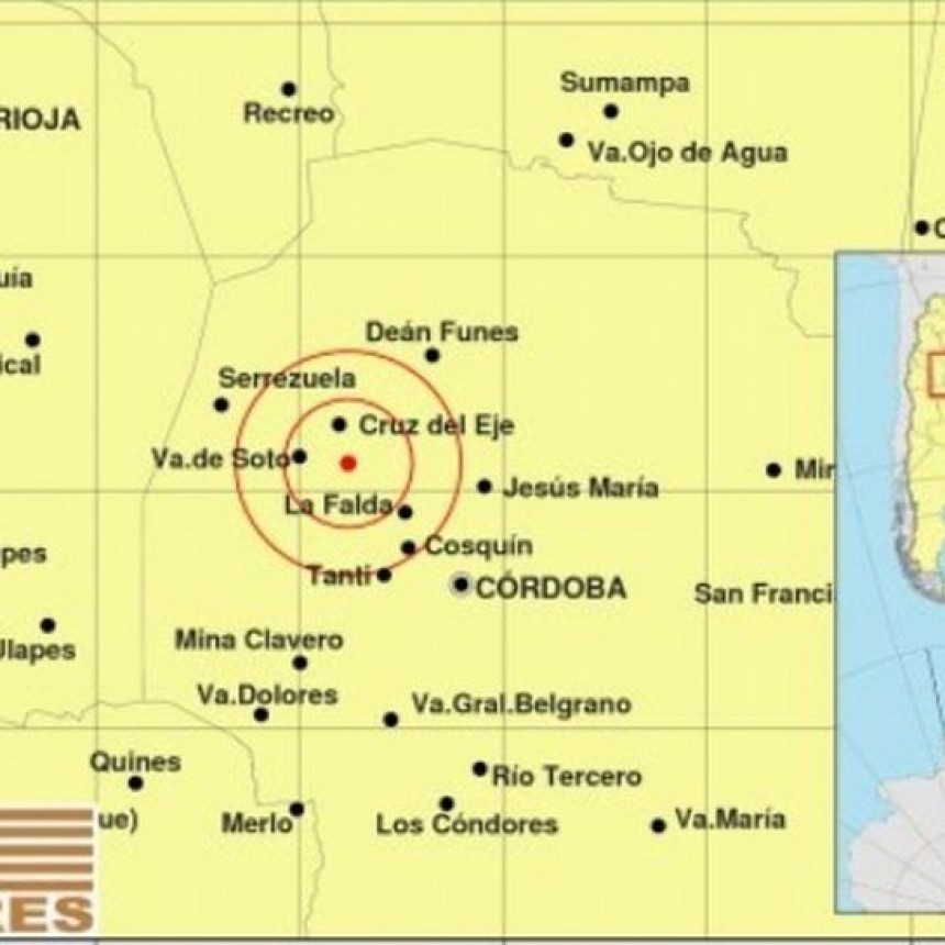 Un temblor de 3,1 grados sacudió la siesta cordobesa