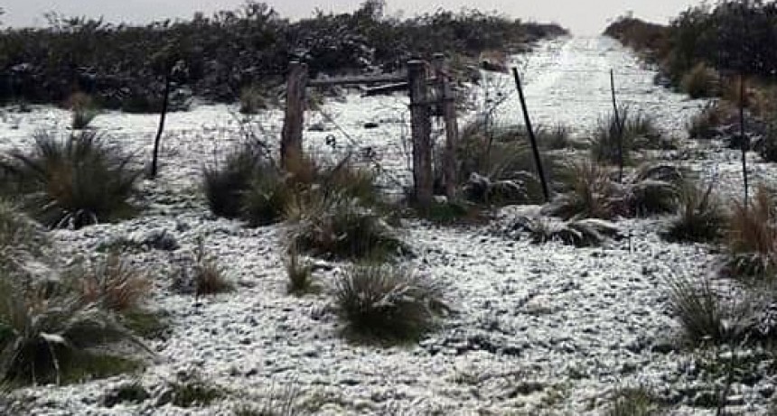 La ola polar hizo que nieve en Puelches