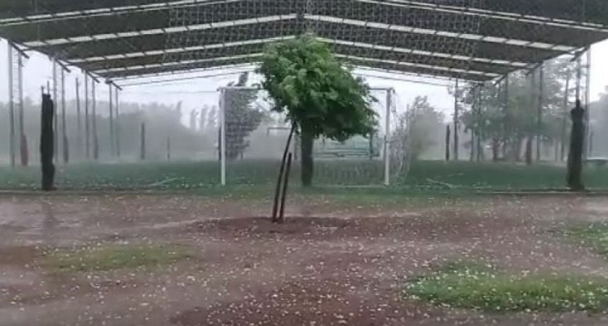Lluvia, viento y granizo en Victorica